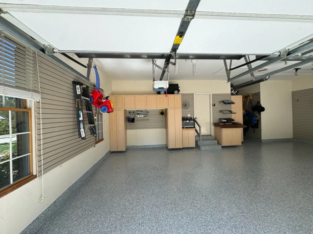 finished flake garage in st. charles