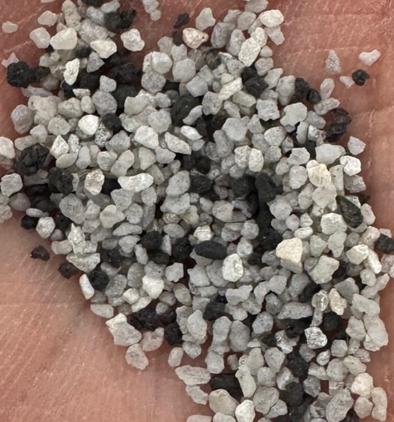 close up of quartz granules